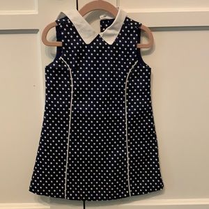 Janie and Jack 3T polka dot navy and white dress